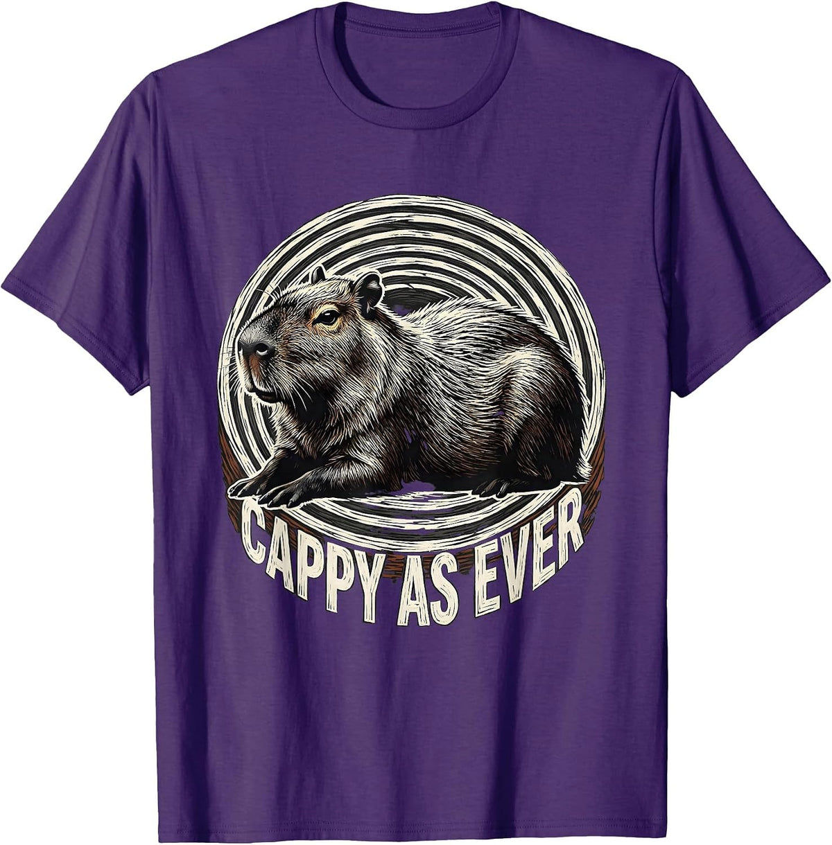 Cappy As Ever Funny Capybara Animal Humor Meme Gift T-Shirt - Purple