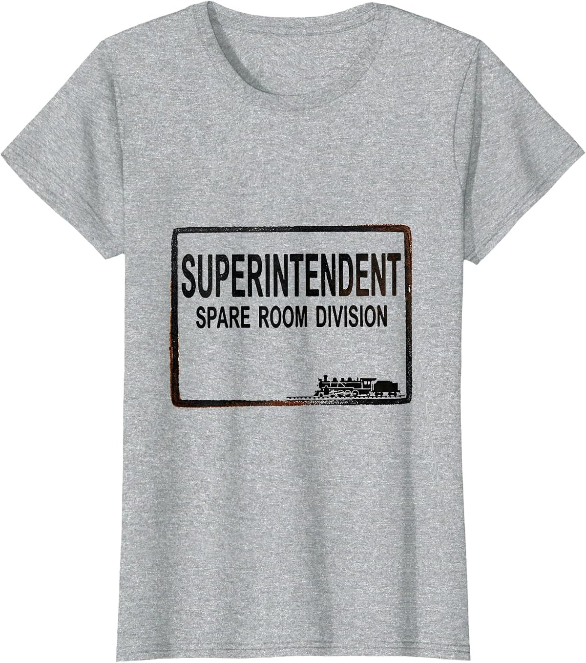 Superintendent Spare Room Division Vintage Steam Train T-Shirt - Heather Grey