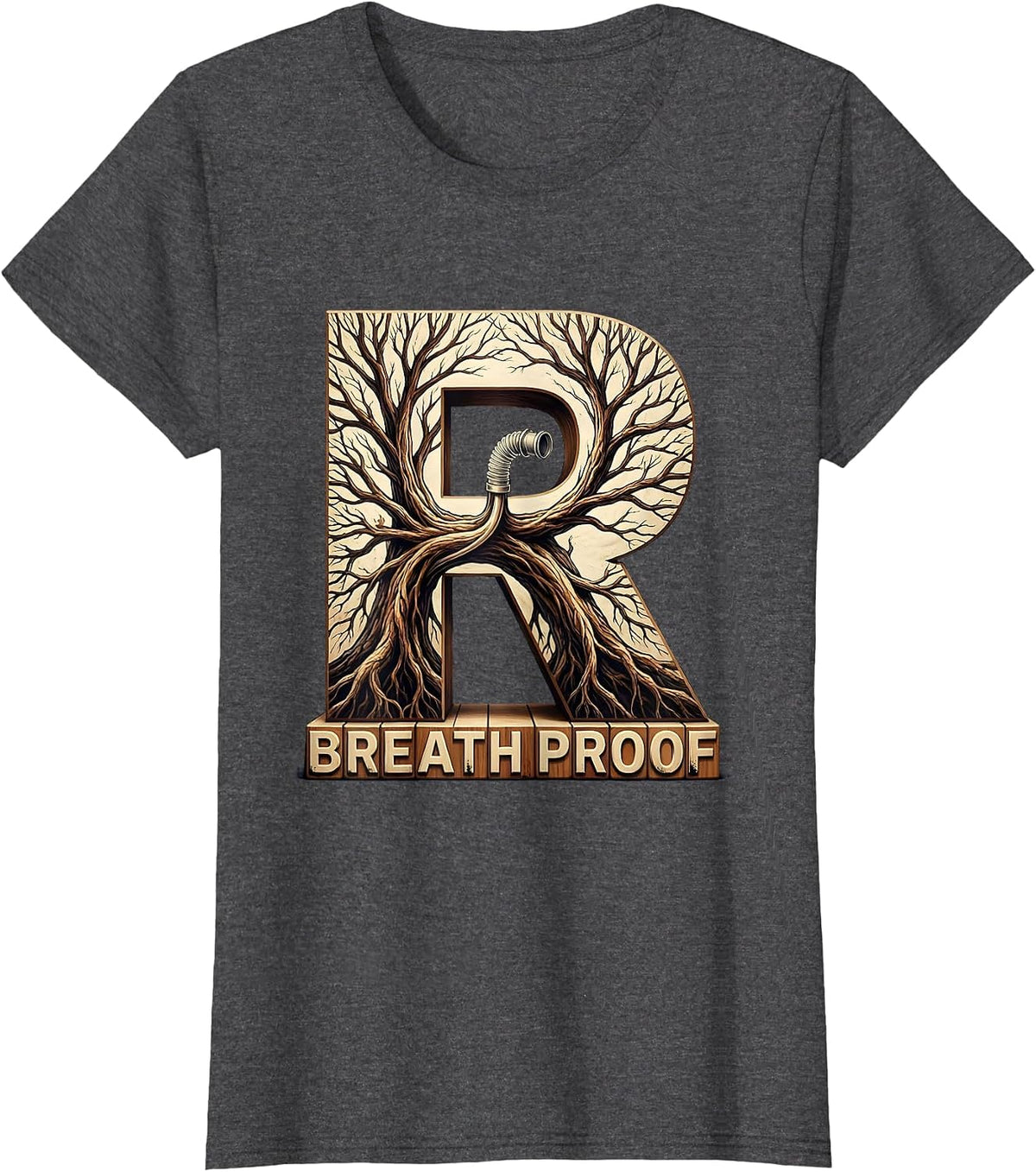 Women's Breath Proof Respiratory Therapist RT Care Week Humor T-Shirt - Dark Heather Grey