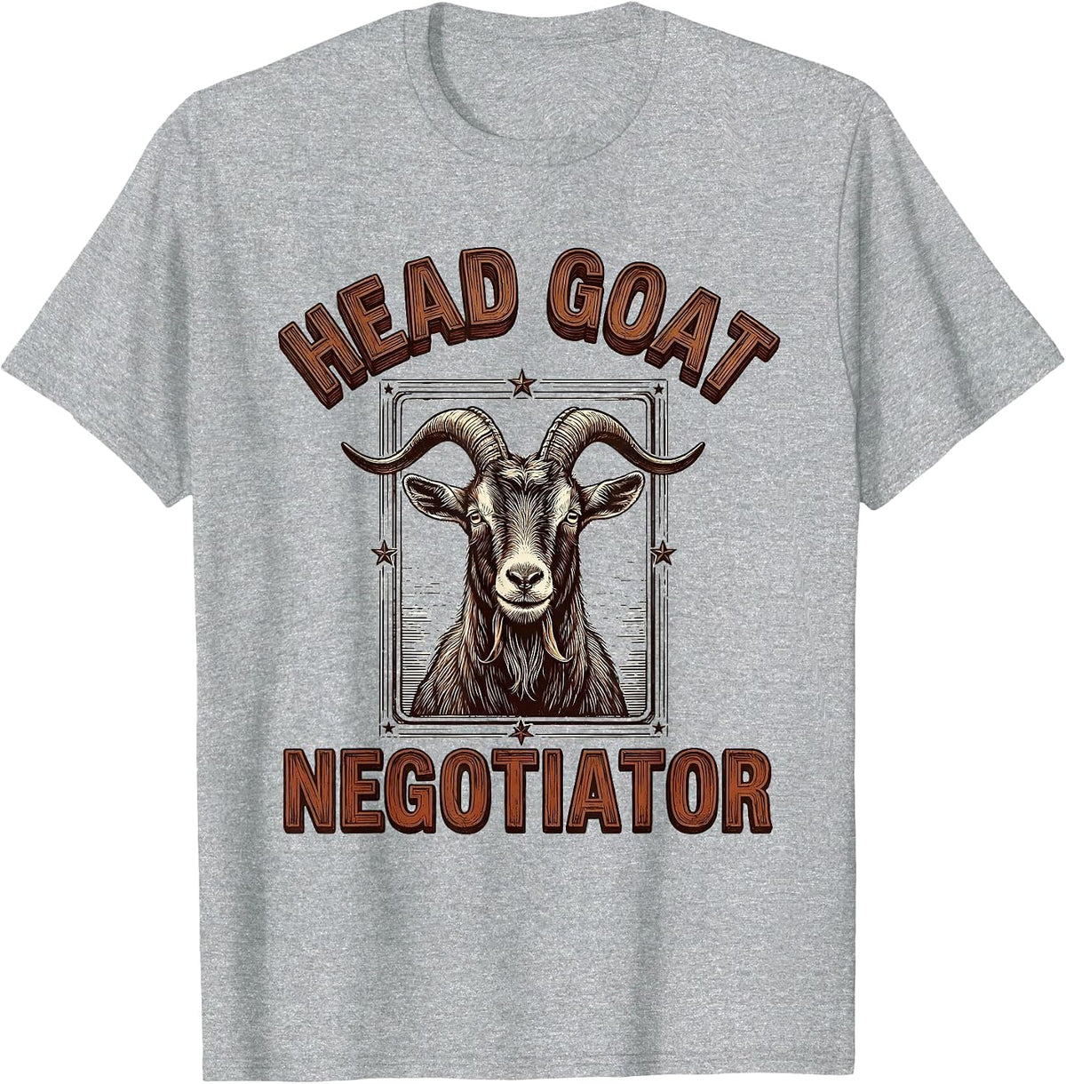 Men's Head Goat Negotiator Funny Goat Farmer Goat Owner Humor T-Shirt - Heather Grey