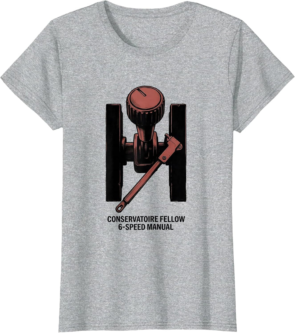 Conservatoire Fellow 6-Speed Manual Funny Car Guy Mechanic T-Shirt - Heather Grey
