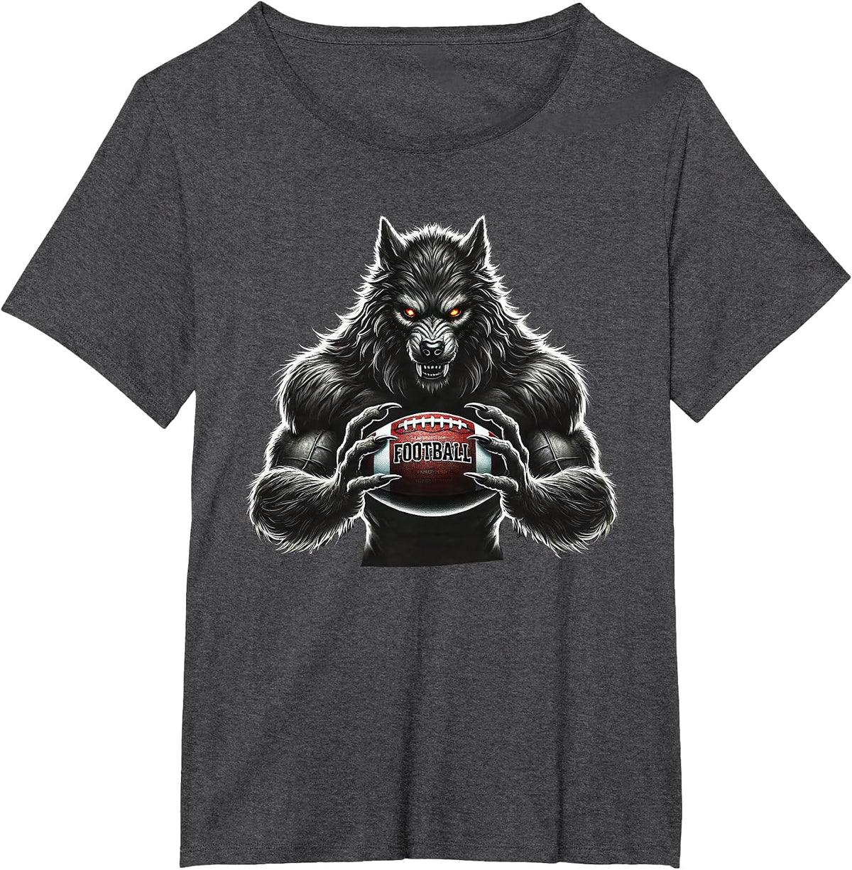 Werewolf Football Player Father Coach Halloween Costume 2026 T-Shirt - Dark Heather Grey