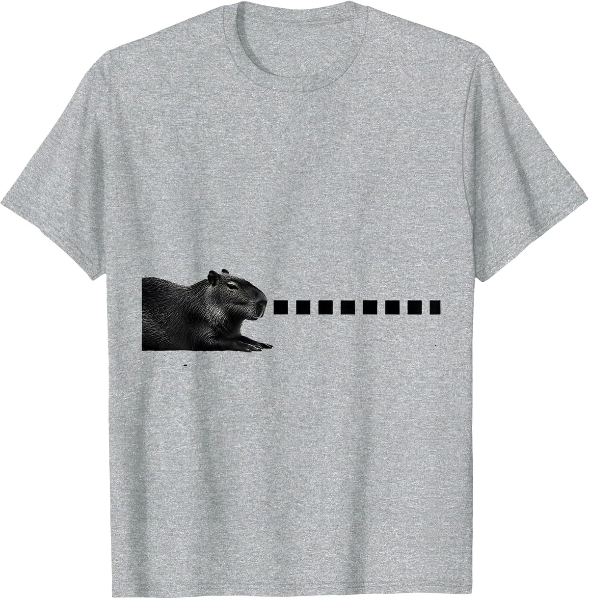 Men's Capybara Minimalist Funny Meme Gamer T-Shirt - Heather Grey