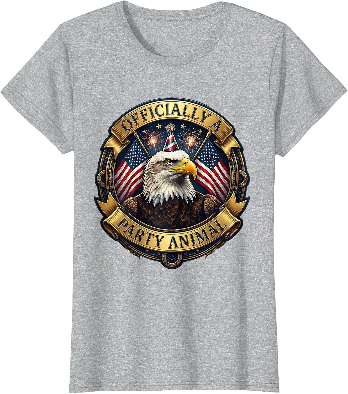 Women's Officially a Party Animal Fun Celebration Design T-Shirt - Heather Grey