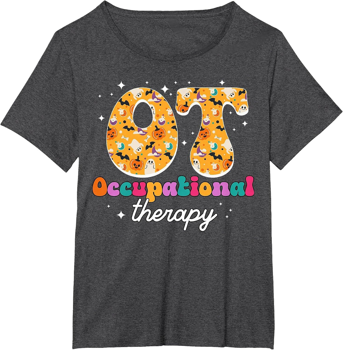 Ot Occupational Therapy Therapist Halloween OTA Fall Pumpkin T-Shirt - Dark Heather Grey