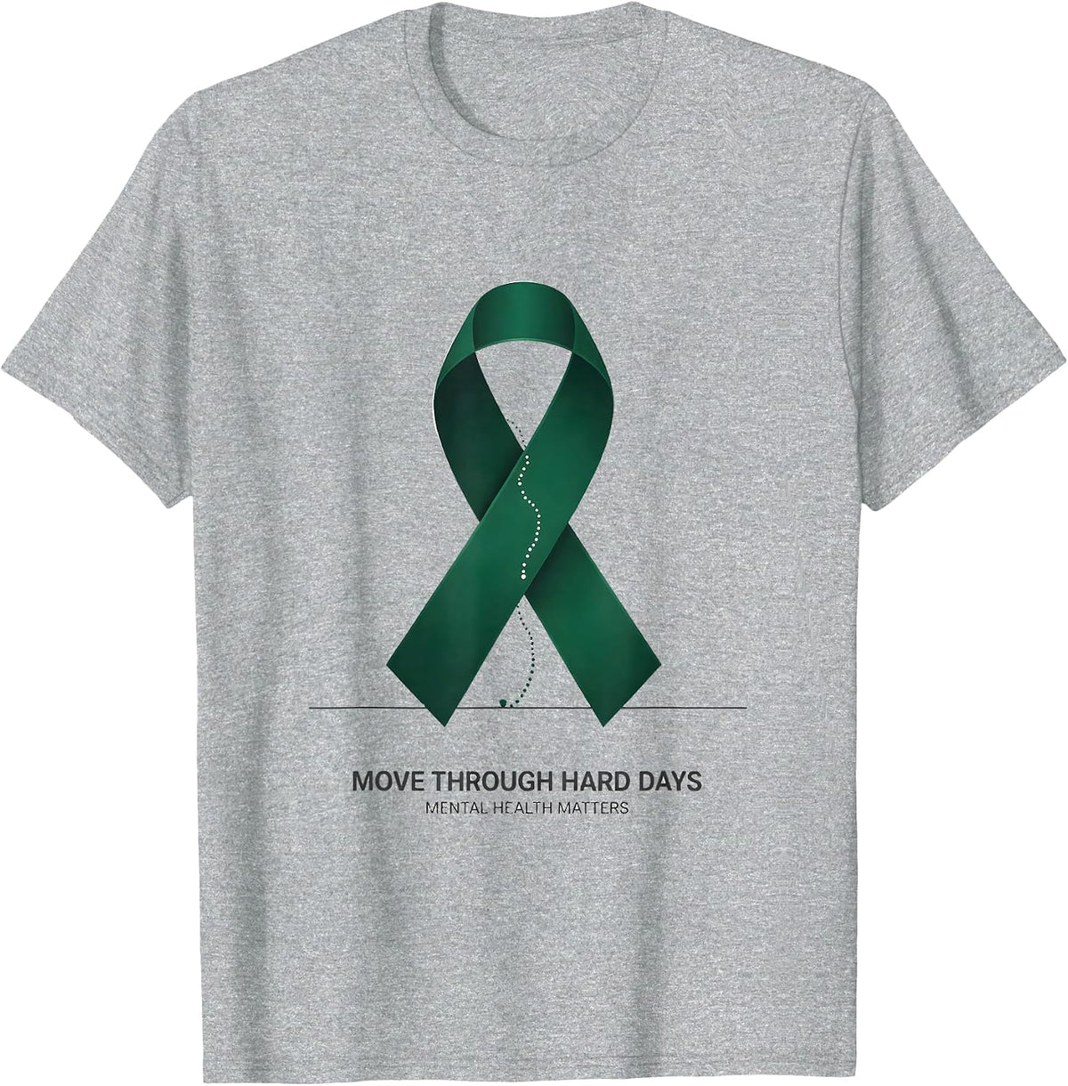 Men's Move Through Hard Days Mental Health Matters T-Shirt - Heather Grey