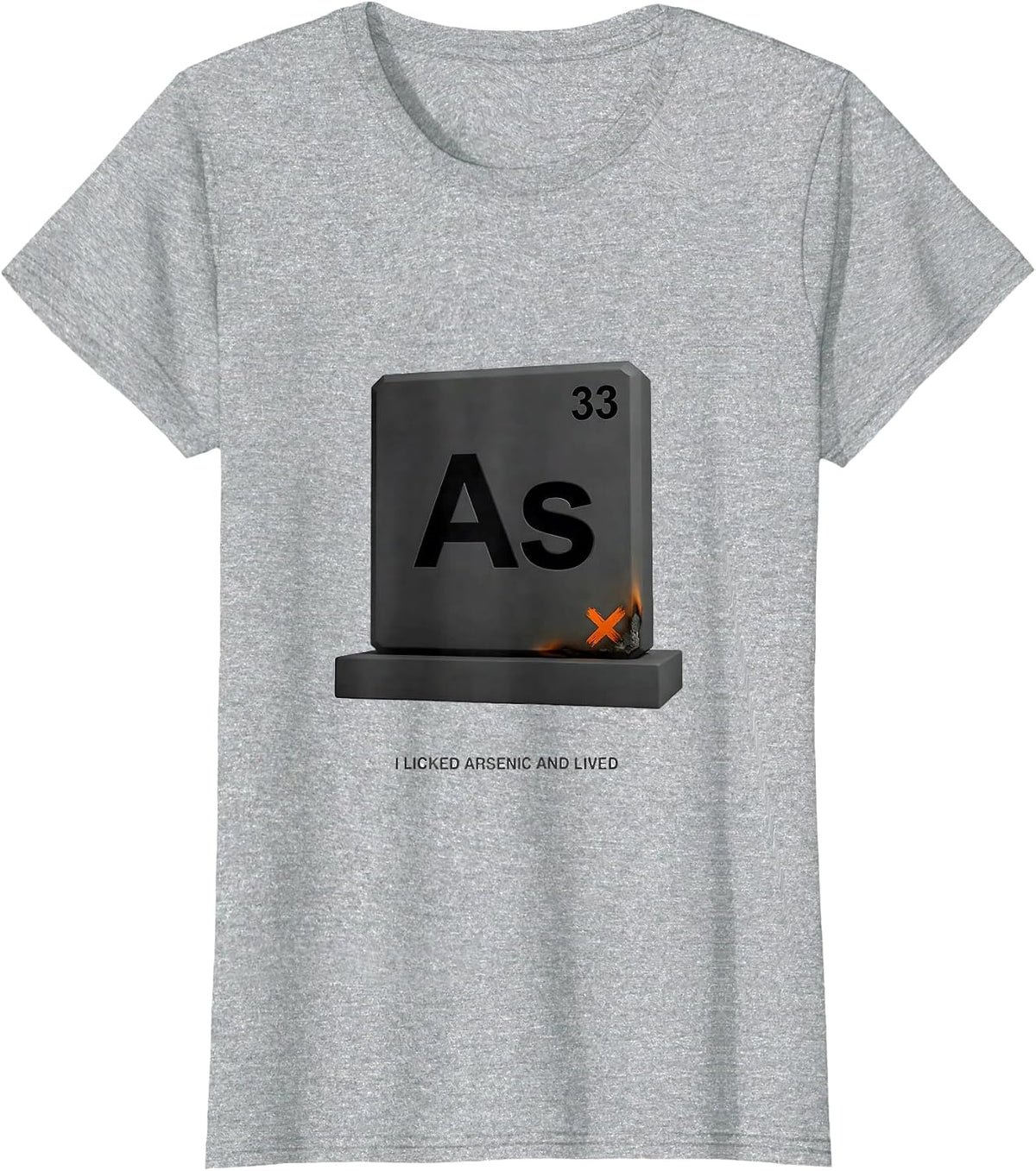 I Licked Arsenic And Lived Funny Periodic Table Science T-Shirt - Heather Grey