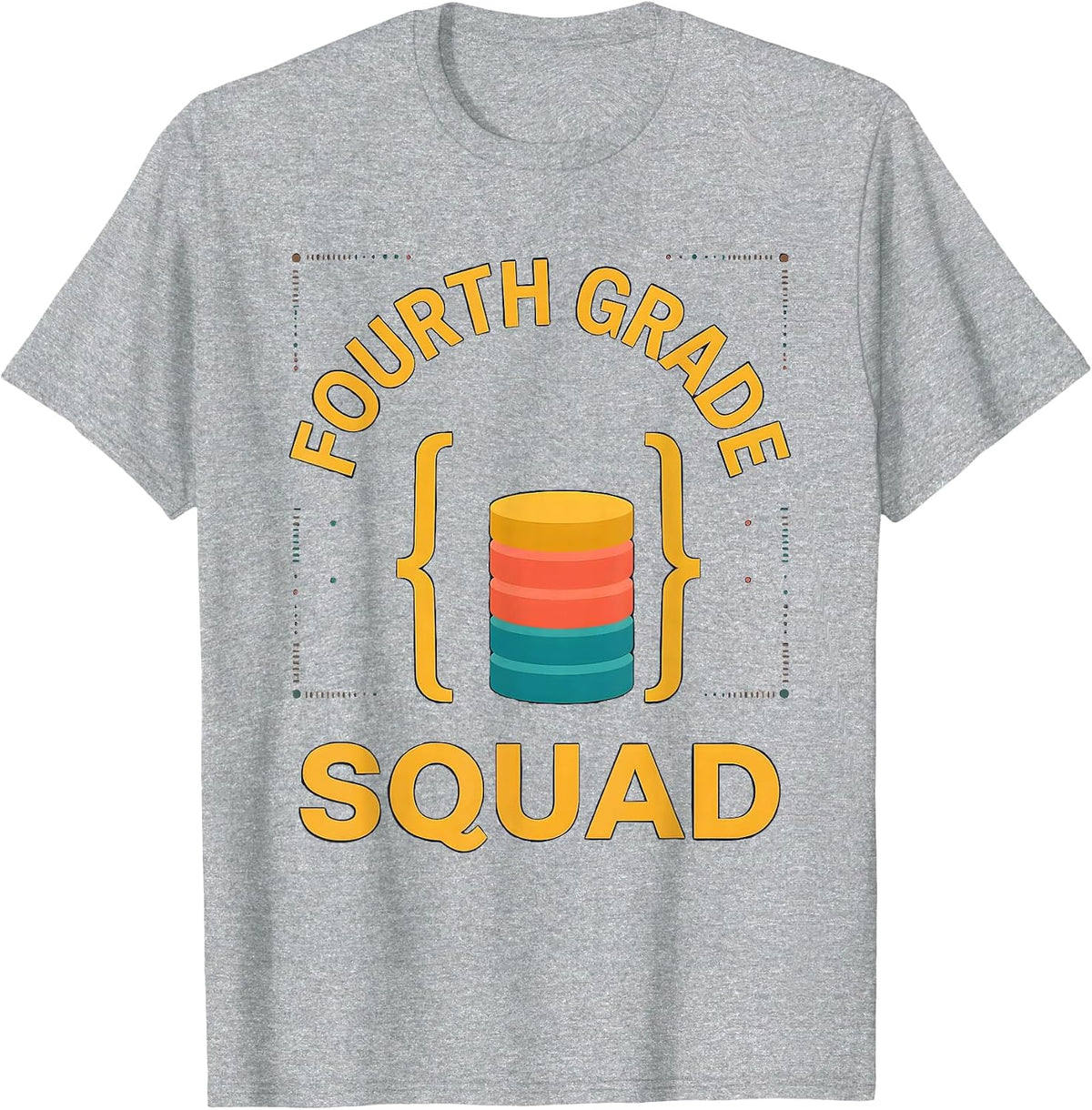 Men's Fourth Grade Squad Funny Teacher Humor Grade-Level Pride T-Shirt - Heather Grey