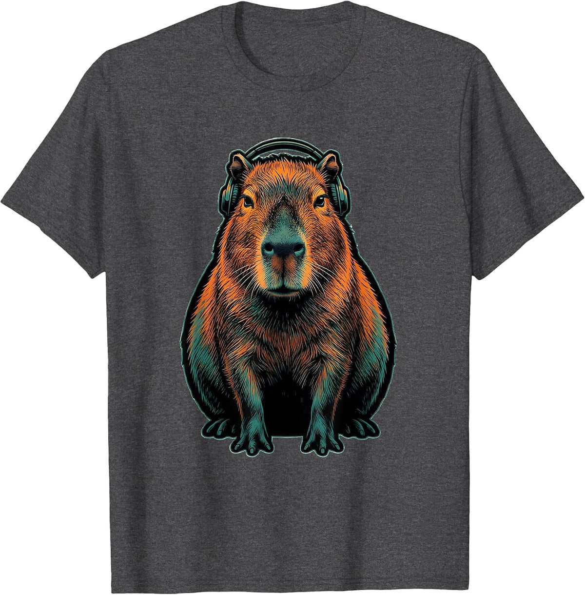Men's Capybara Meme Cool Animal Humor Funny T-Shirt - Dark Heather Grey