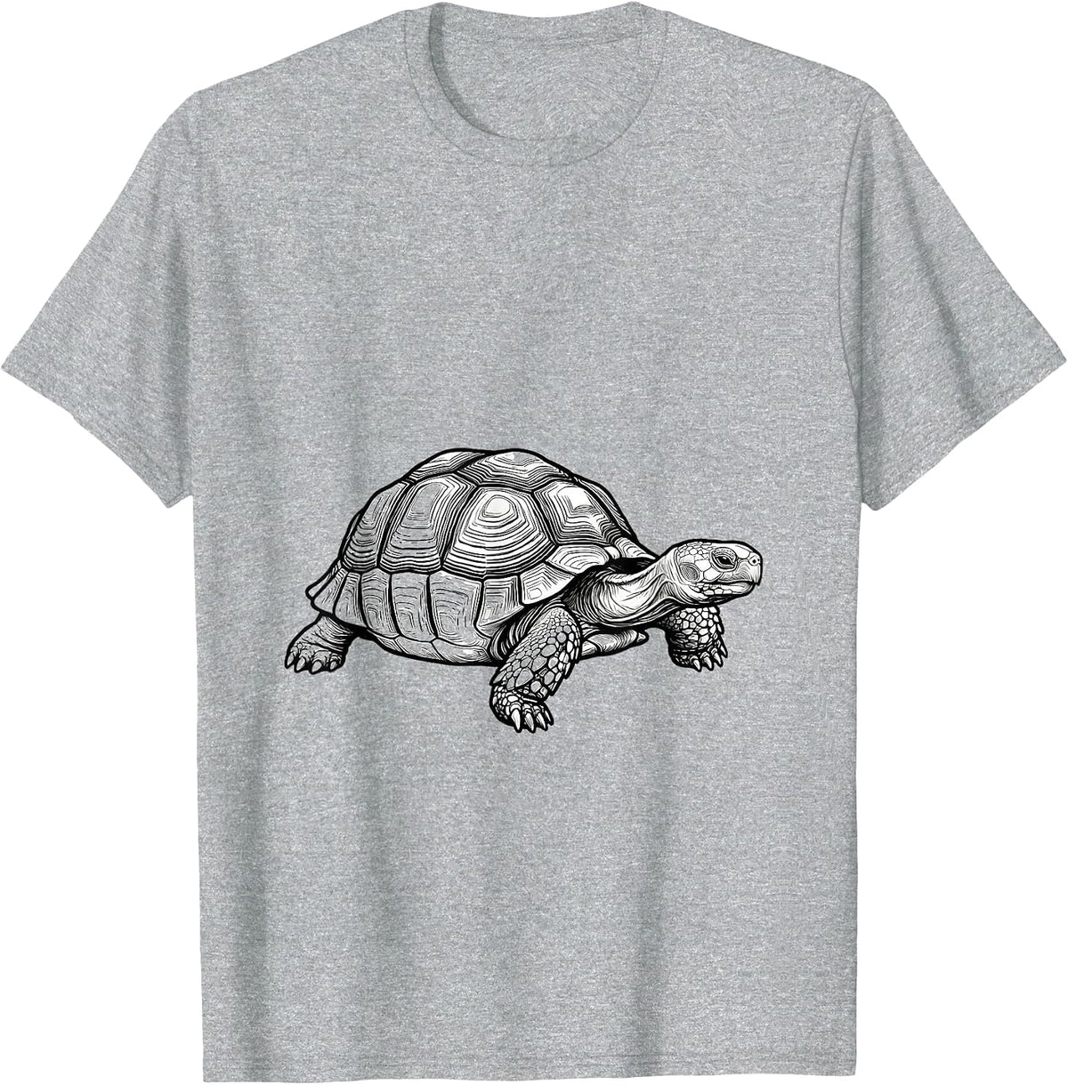 Men's Continuous Line Tortoise Funny Turtle Lover Gift T-Shirt - Heather Grey