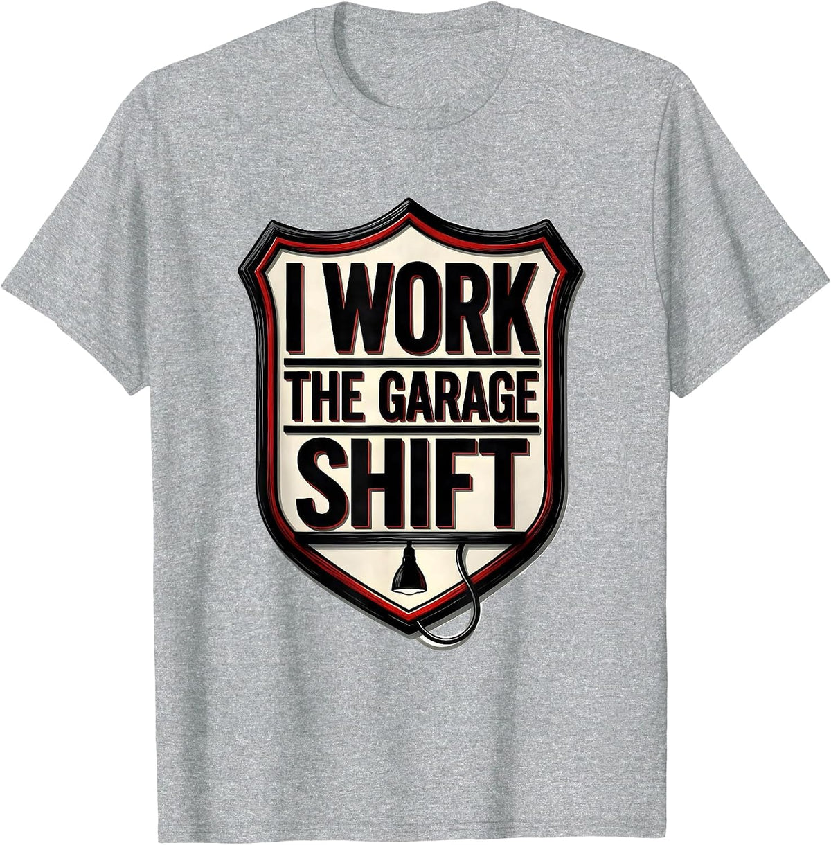 Men's I Work The Garage Shift Funny Mechanic Dad Car Guy Gift T-Shirt - Heather Grey