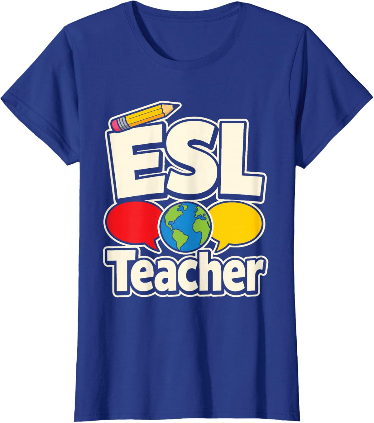 ESL Teacher Elementary School ELL English Learner Gift T-Shirt - Royal Blue