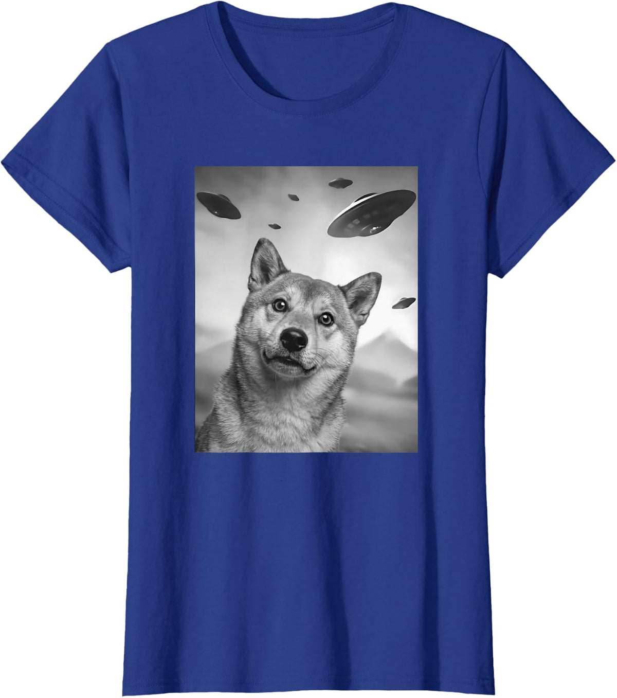 Shiba Inu UFO T-Shirt - Royal Blue