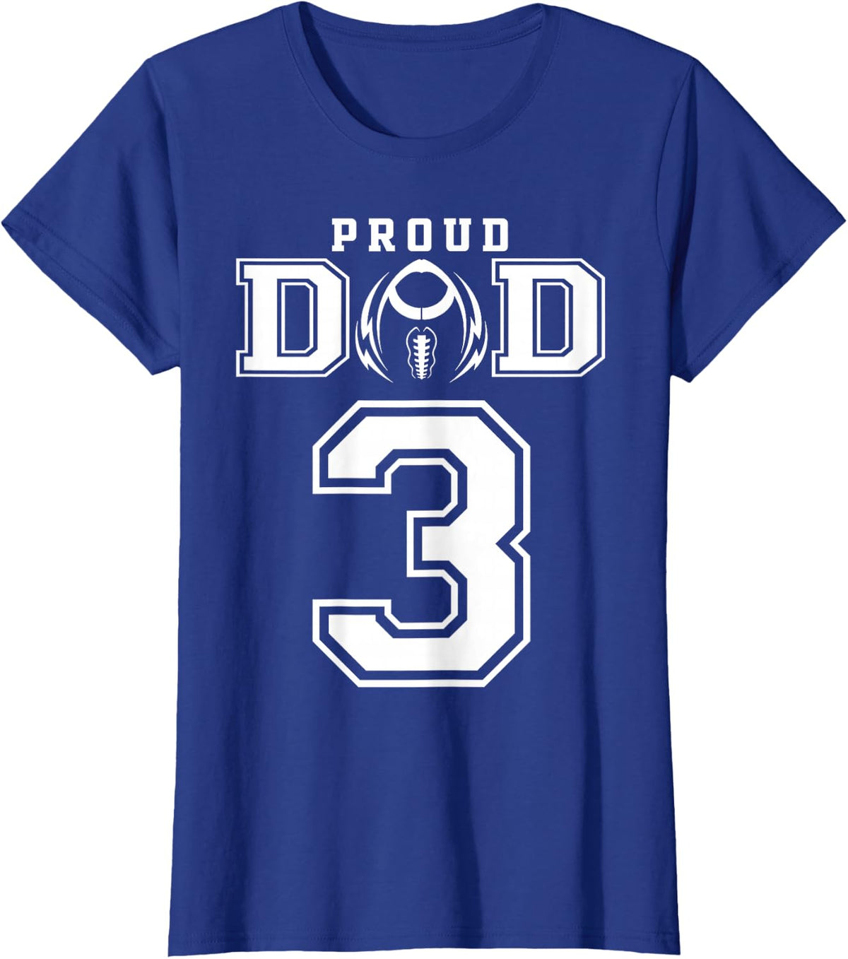 Custom Proud Football Dad Number 3 Personalized For Men T-Shirt - Royal Blue