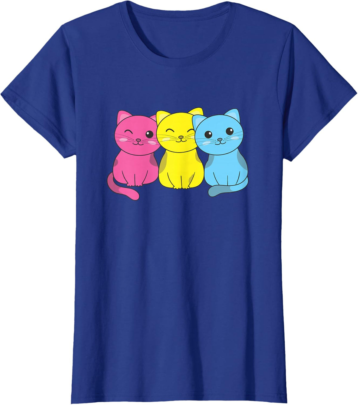 Pansexual Flag Pan Pride LGBTQ Cats Pansexual cat T-Shirt - Royal Blue