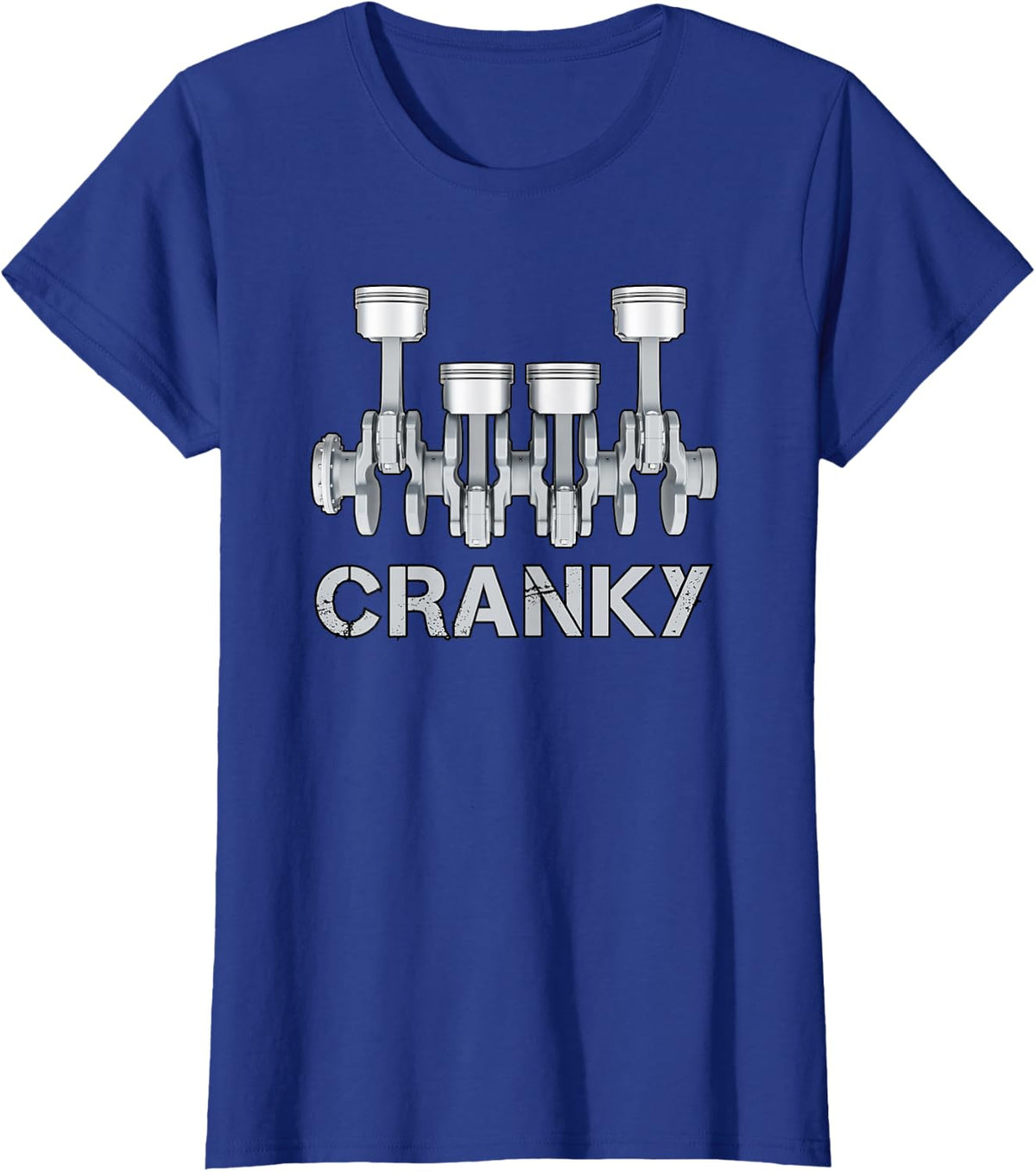 Cranky Car Engine Crankshaft Funny Car Lover Mechanics Dad T-Shirt - Royal Blue