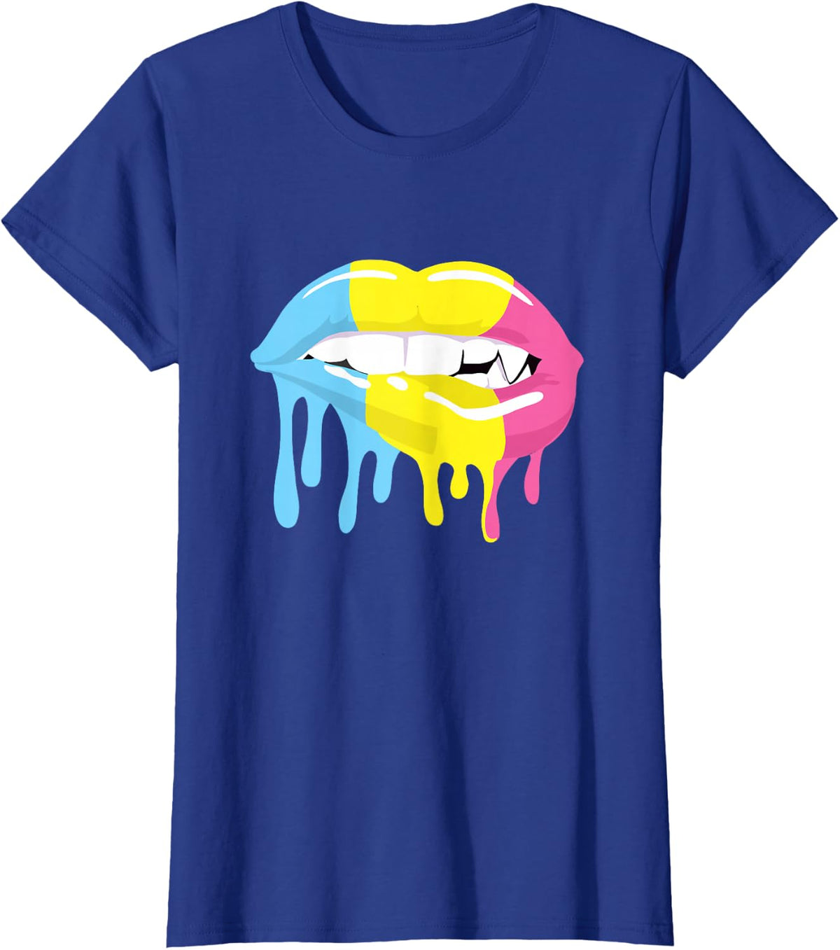 Pansexual Flag Mouth Pansexual Pride Lgbtq Lips T-Shirt - Royal Blue