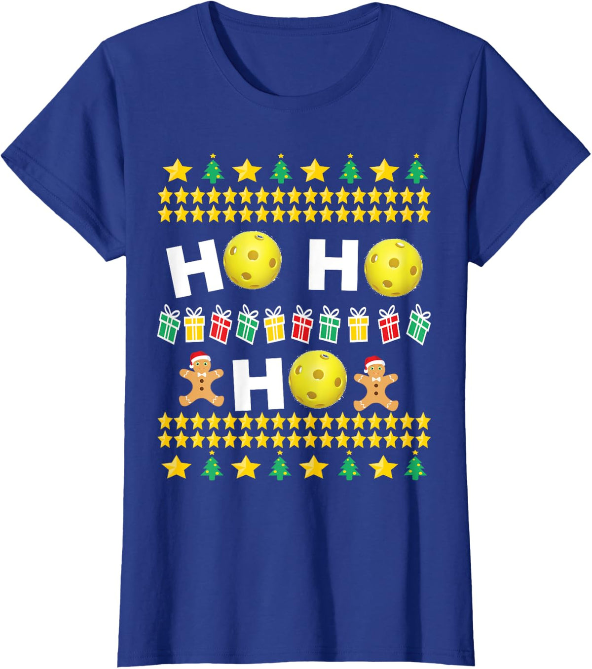 Pickleball Ugly Christmas Sweater Funny Holiday Design T-Shirt - Royal Blue