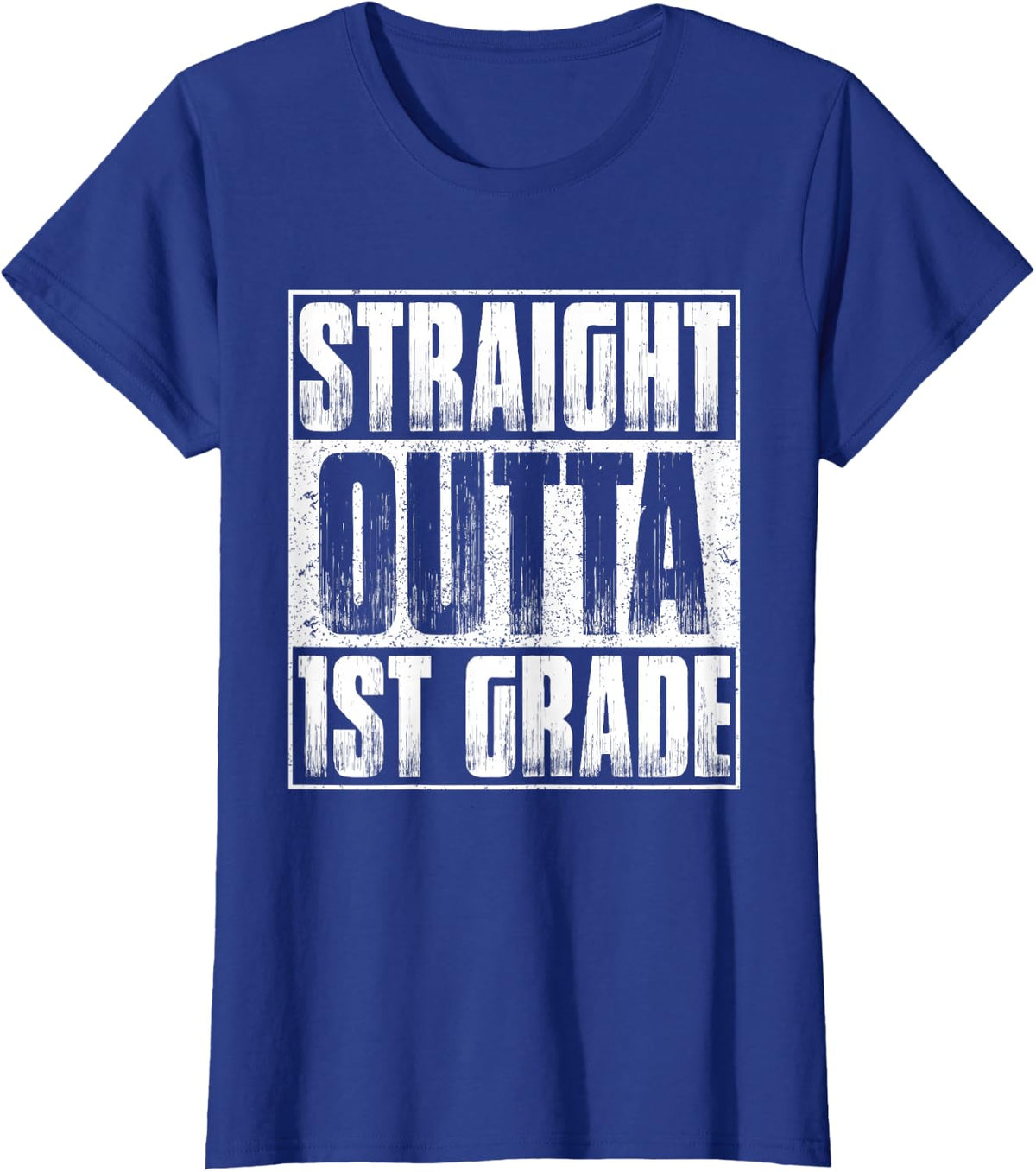 Straight Outta 1st Grade Graduation Class 2027 First Grade T-Shirt - Royal Blue