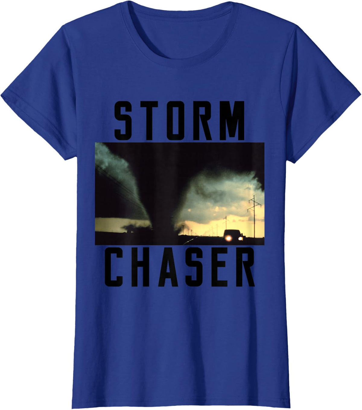 Storm Chaser Tornado Picture Weather Meteorologist T-Shirt - Royal Blue