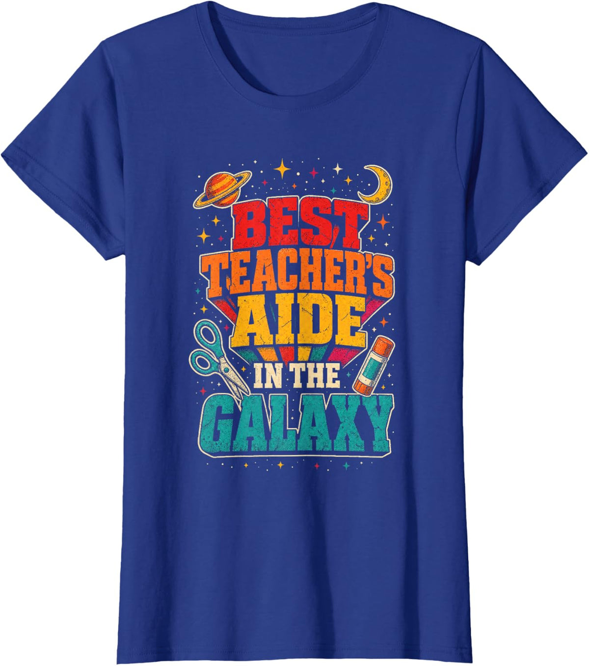 Teacher's Aide in The Galaxy Paraprofessional Elementary T-Shirt - Royal Blue
