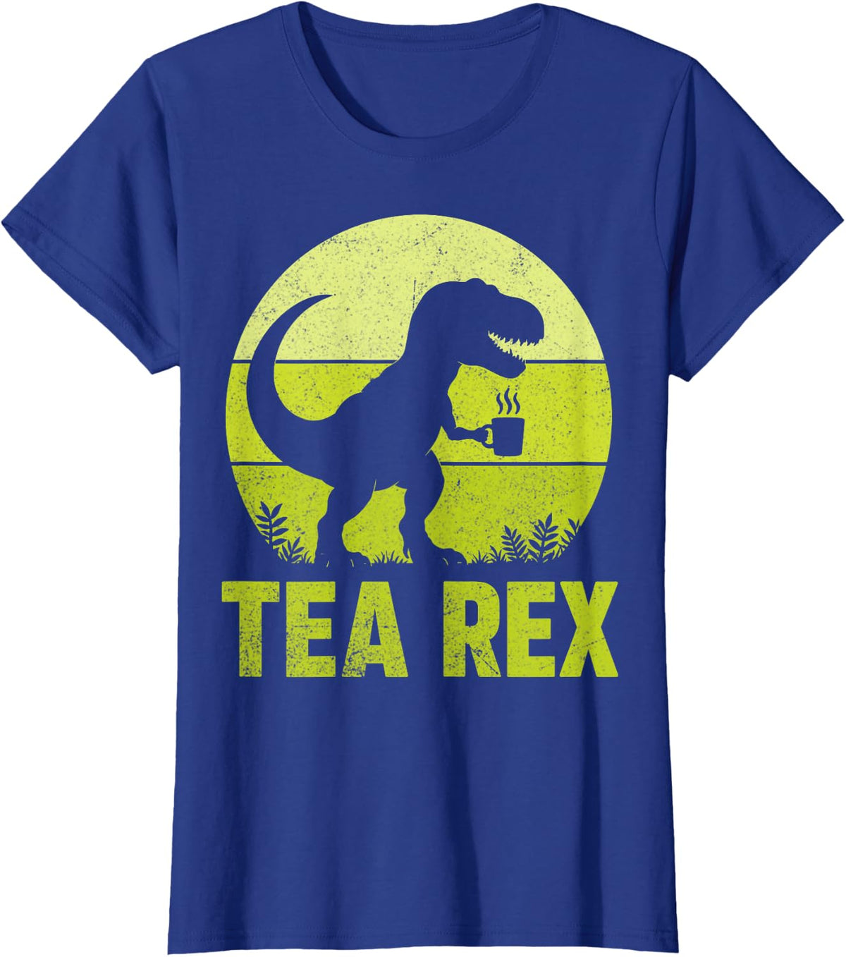 Tea Rex Funny Dinosaur T-Rex Tea Lover Pun T-Shirt - Royal Blue