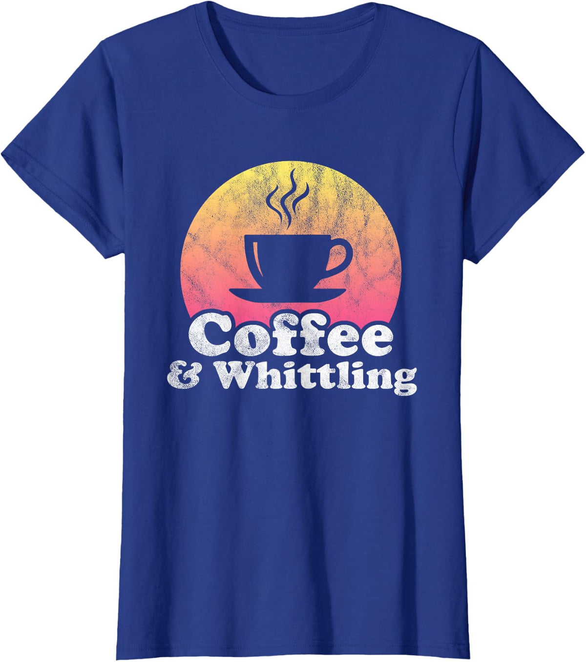 Coffee and Whittling T-Shirt - Royal Blue