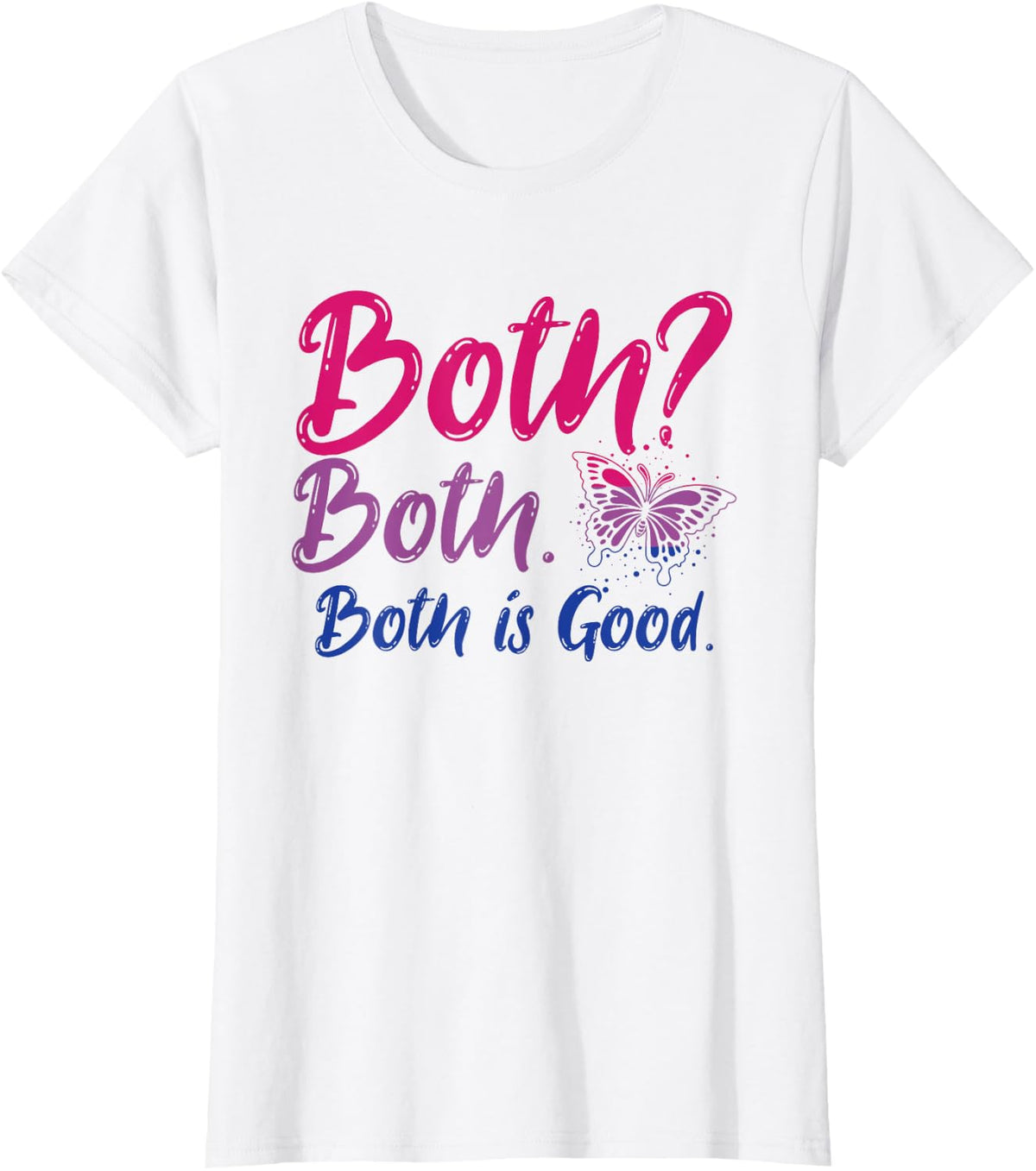 Butterfly Bi Pride Genderfluid LGBT Gift Bisexual T-Shirt - White