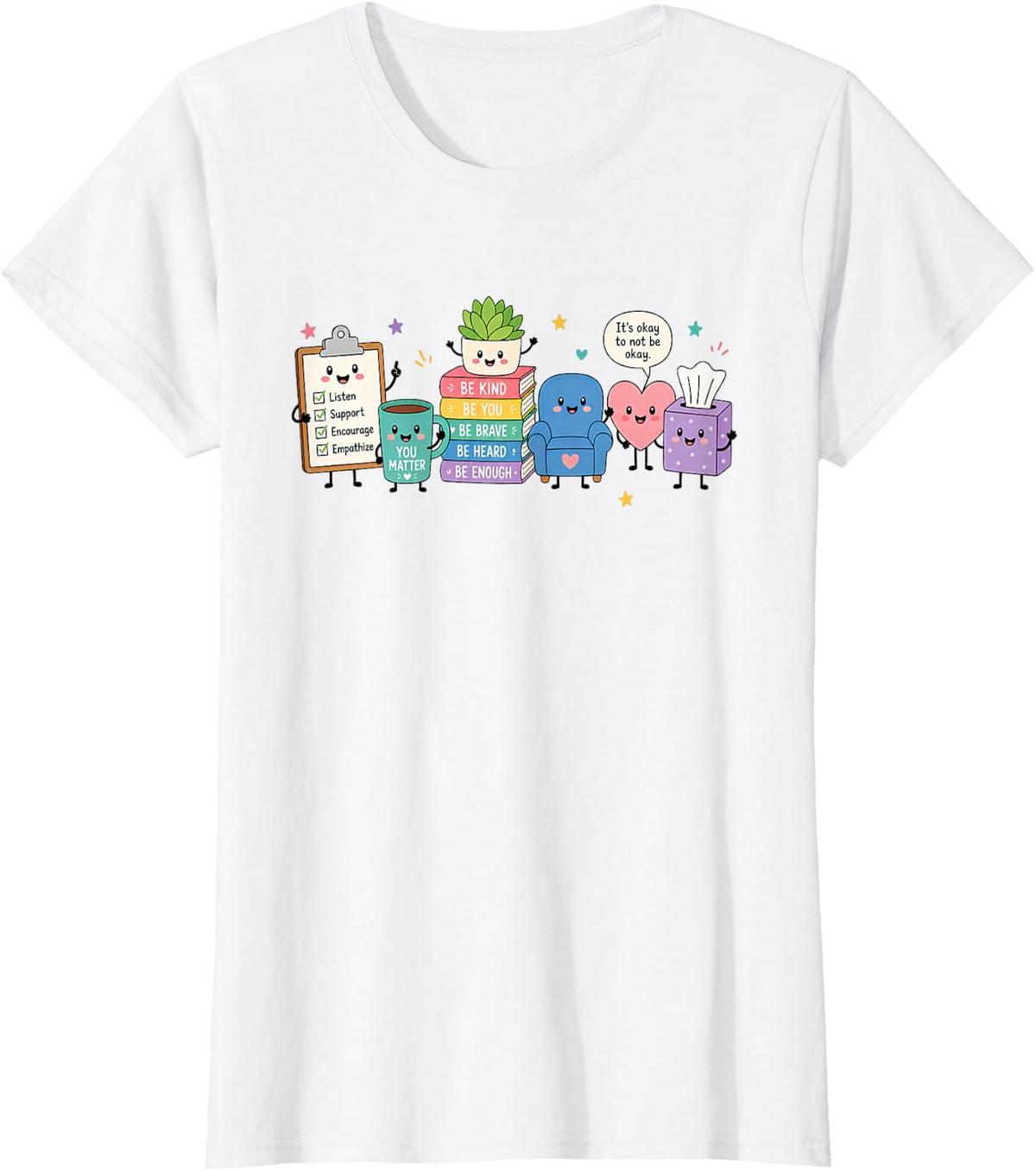 Mental Health School Counselor Psychologist T-Shirt - White