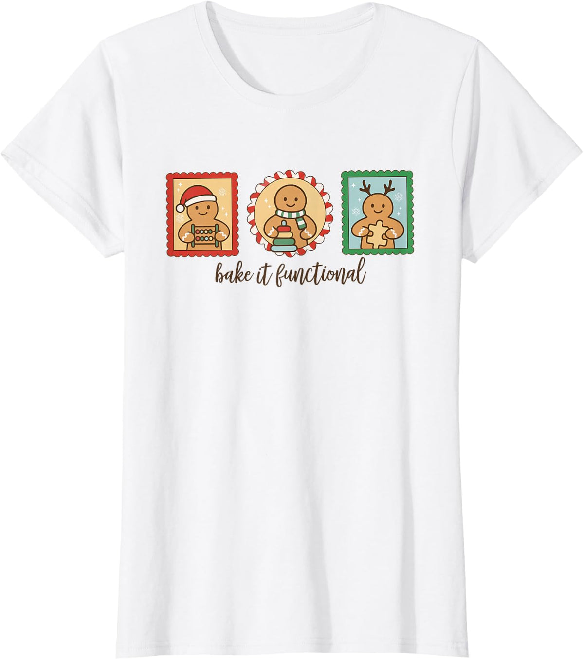 Occupational Therapy Christmas Funny OT Gingerbread Man T-Shirt - White