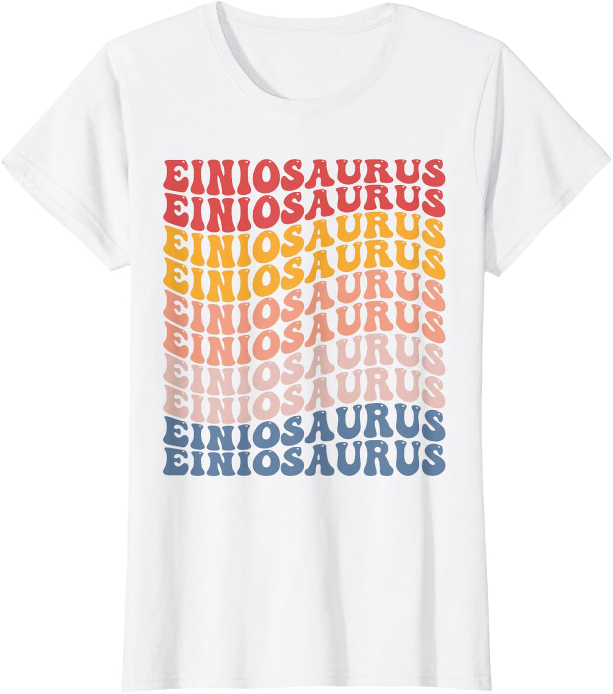 Einiosaurus Groovy Retro Dinosaur T-Shirt - White