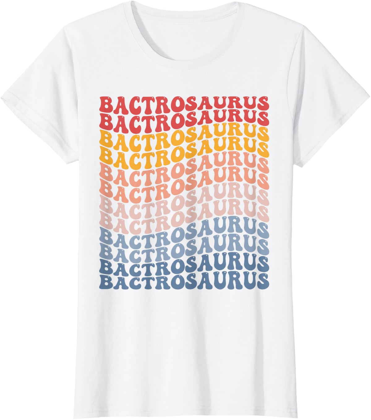 Bactrosaurus Groovy Retro Dinosaur T-Shirt - White