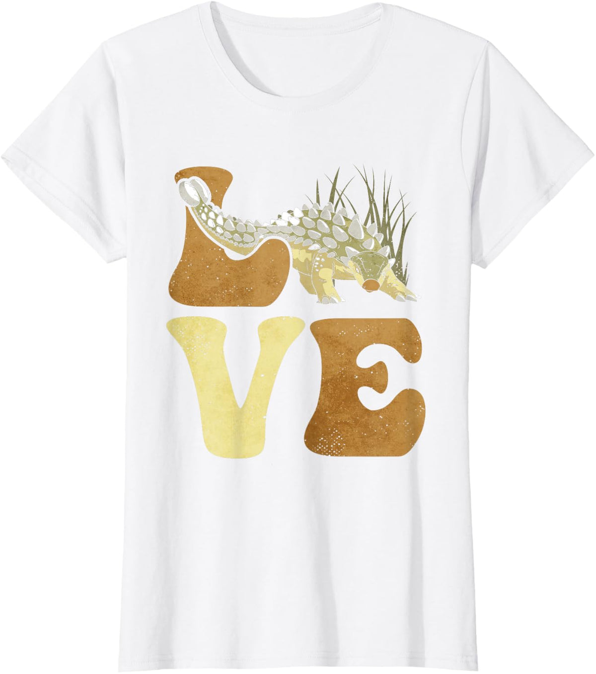 Ankylosaurus Dinosaur Love T-Shirt - White