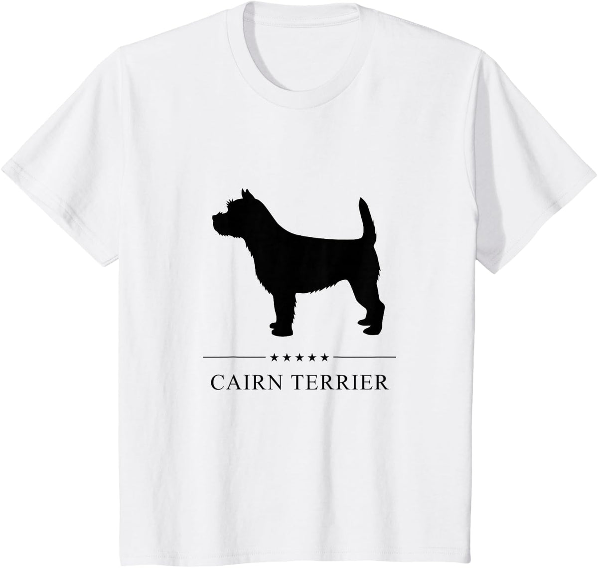 Cairn Terrier Dog Black Silhouette T-Shirt - White