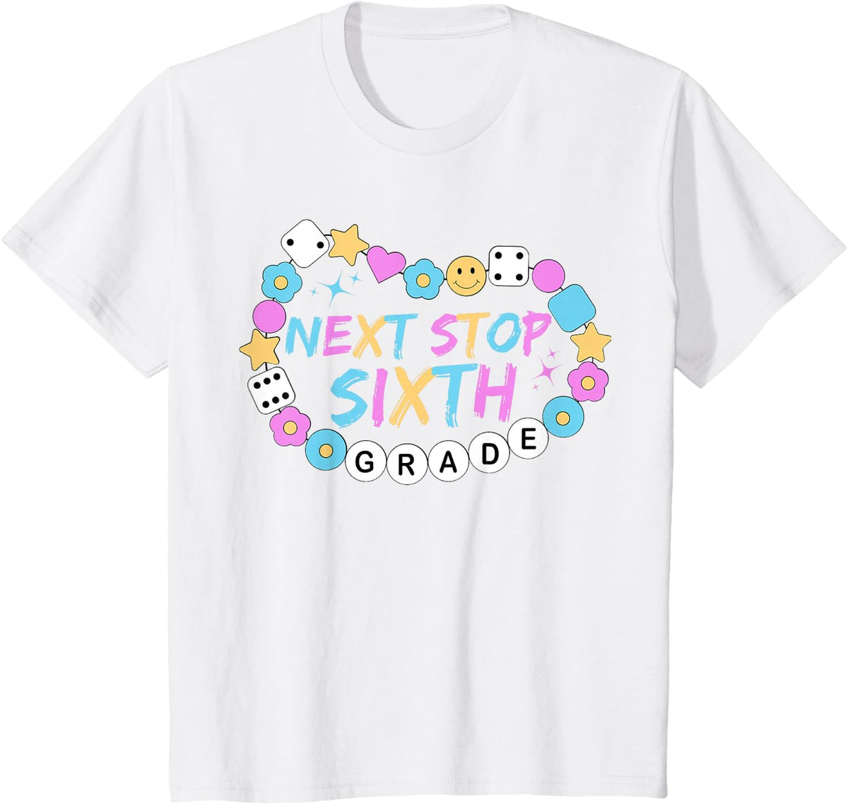 Groovy Next Stop 6th Grade 6th Grade Graduation 2025 T-Shirt - White