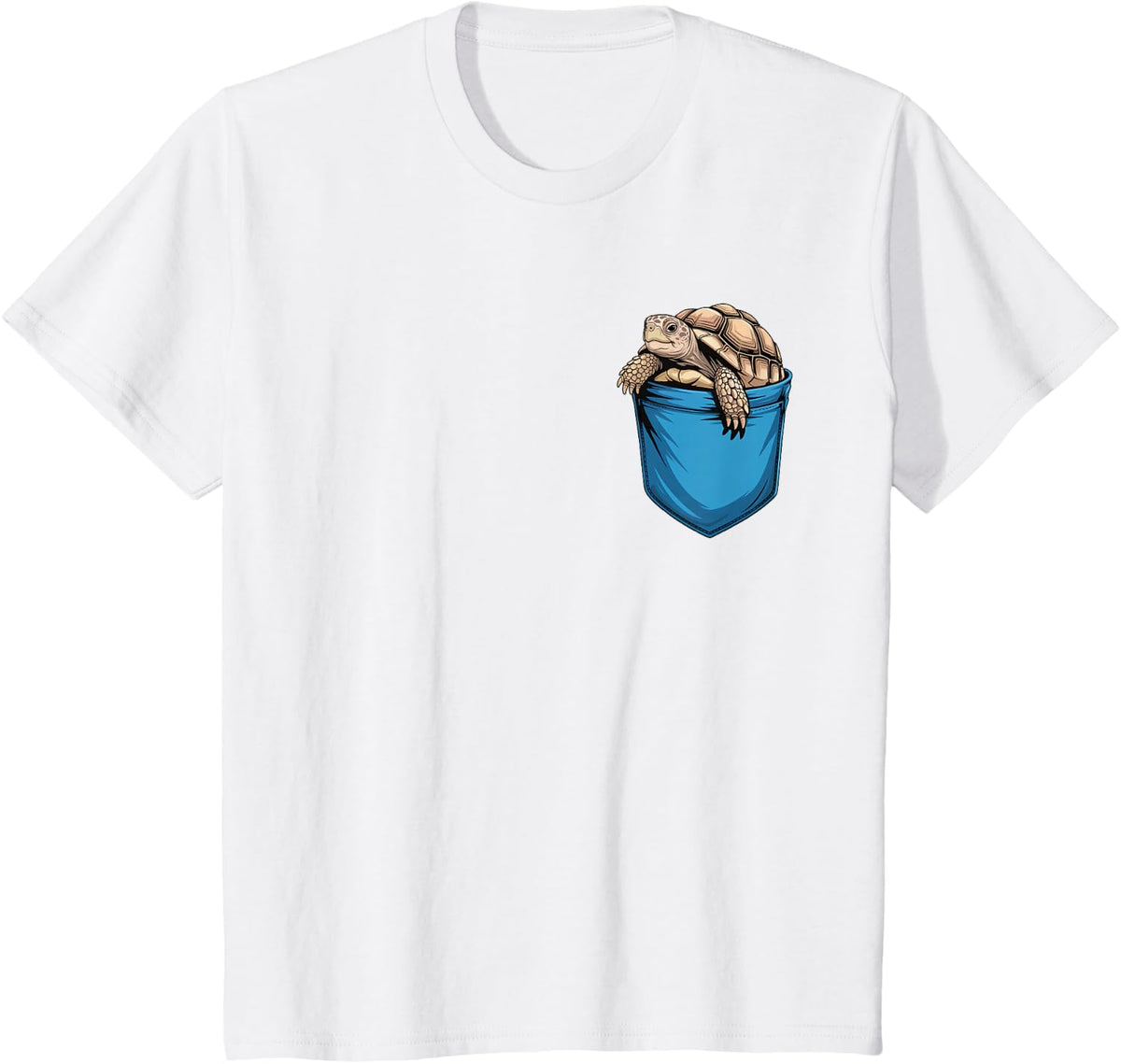 Cute Pocket Sulcata Tortoise Lovers T-Shirt - White