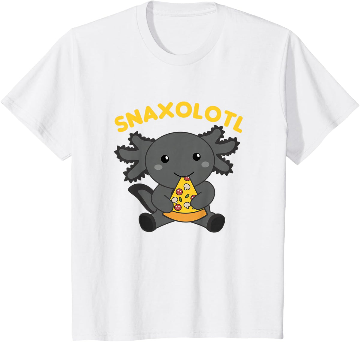 Snacks Pun Snaxolotl Pizza Axolotl T-Shirt - White