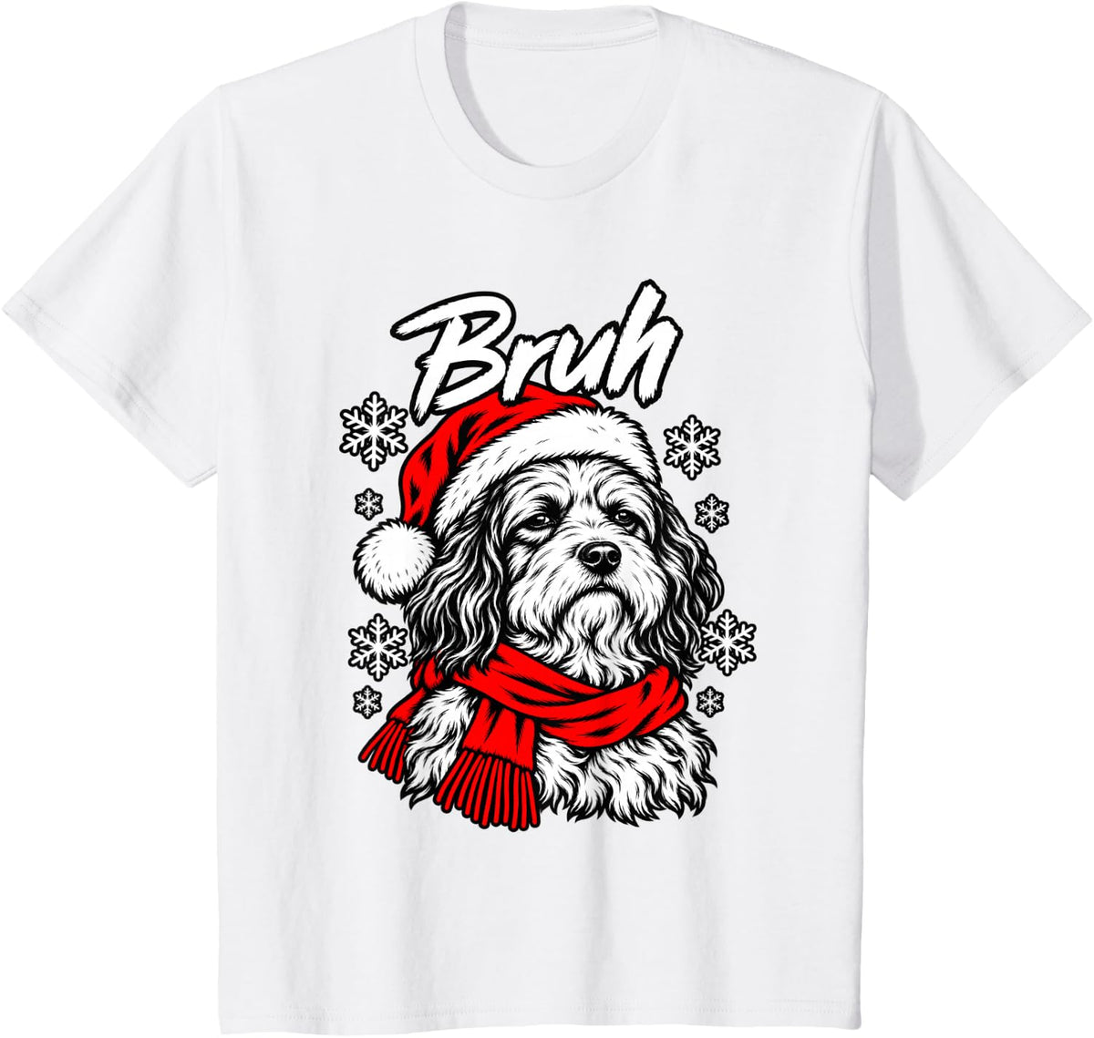 Bruh Sassy Havanese Christmas Dog Tee T-Shirt - White
