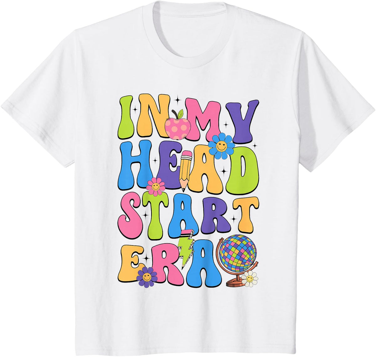 Groovy In My Head Start Era Headstart First Day Of School T-Shirt - White