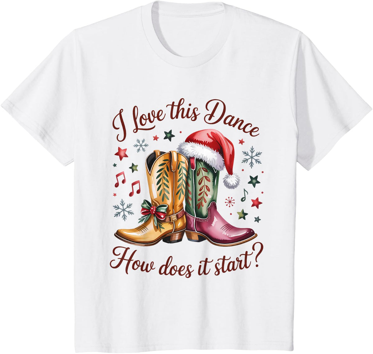 I Love This Dance How Does It Start Line Dancing Shirt Christmas Tee T-Shirt - White