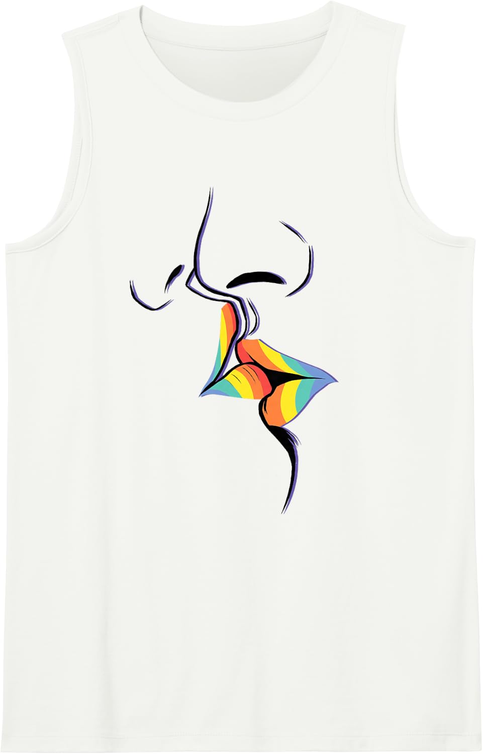 LGBT Gay Pride Month Rainbow LGBTQ Lesbian Gay Sleeveless Tank Top - White