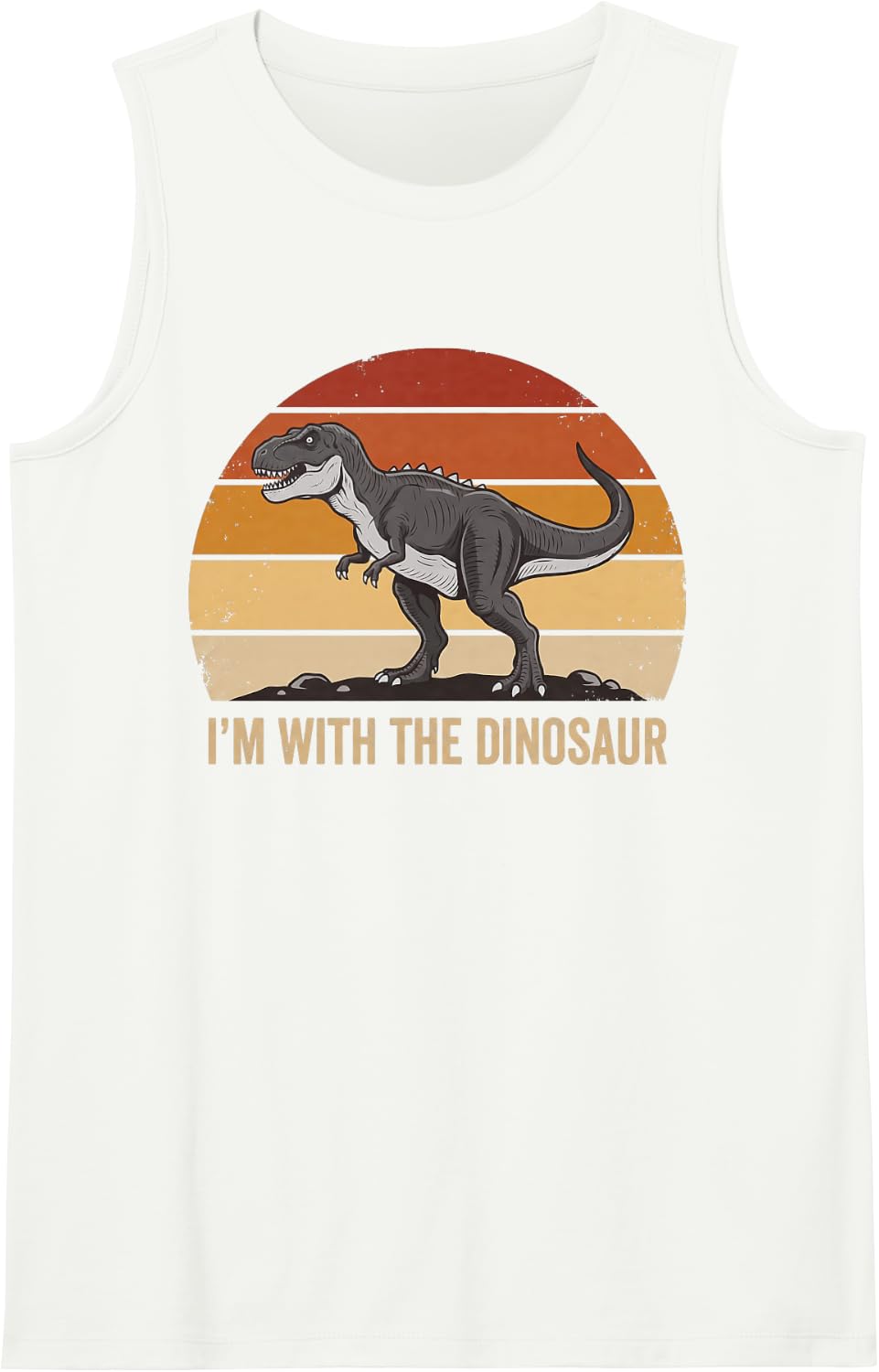 Dinosaur Costume I'm with The Dinosaur Family Halloween Sleeveless Tank Top - White