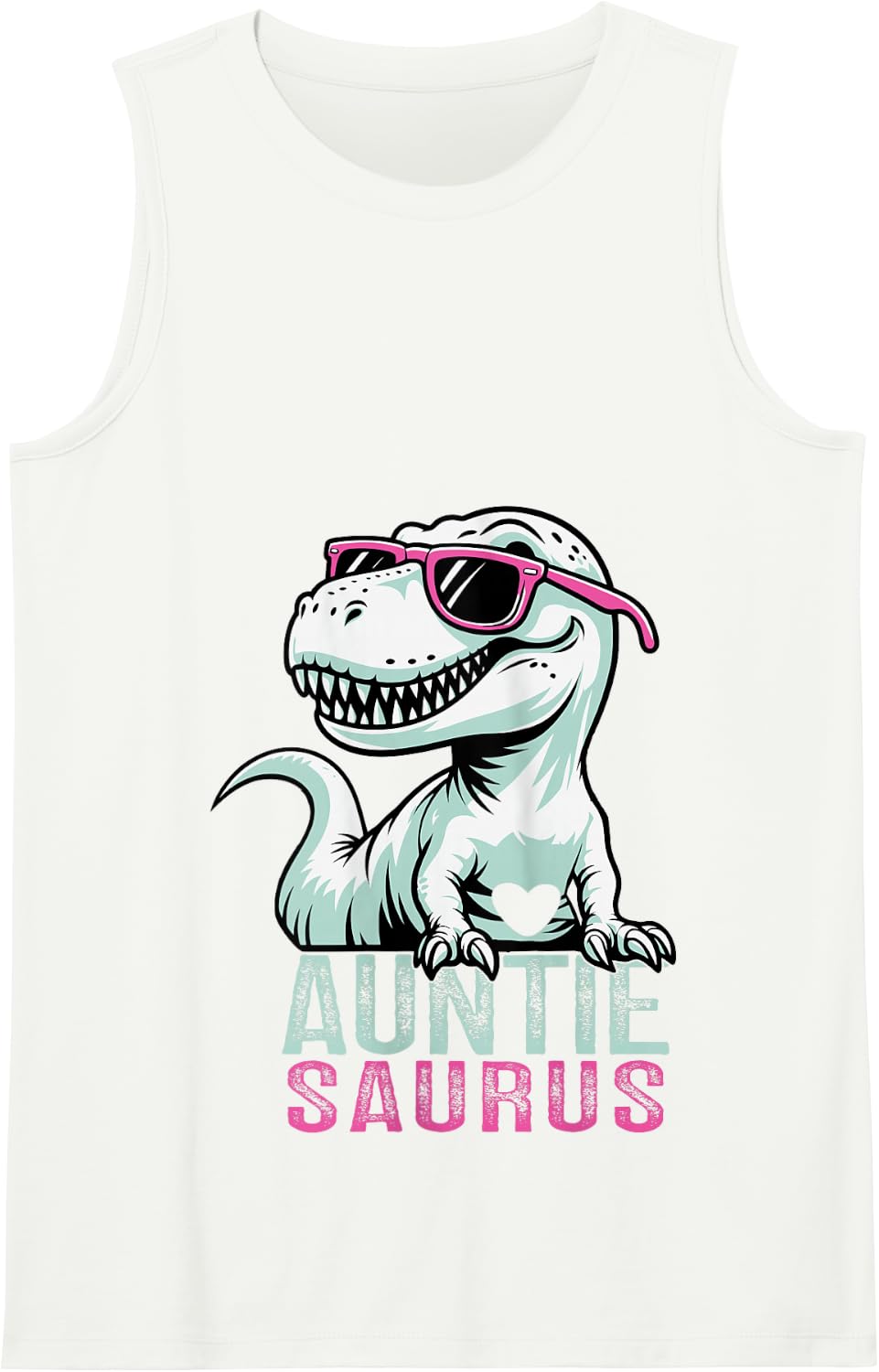 Auntiesaurus T Rex Dinosaur Auntie Saurus Family Matching Tank Top - White