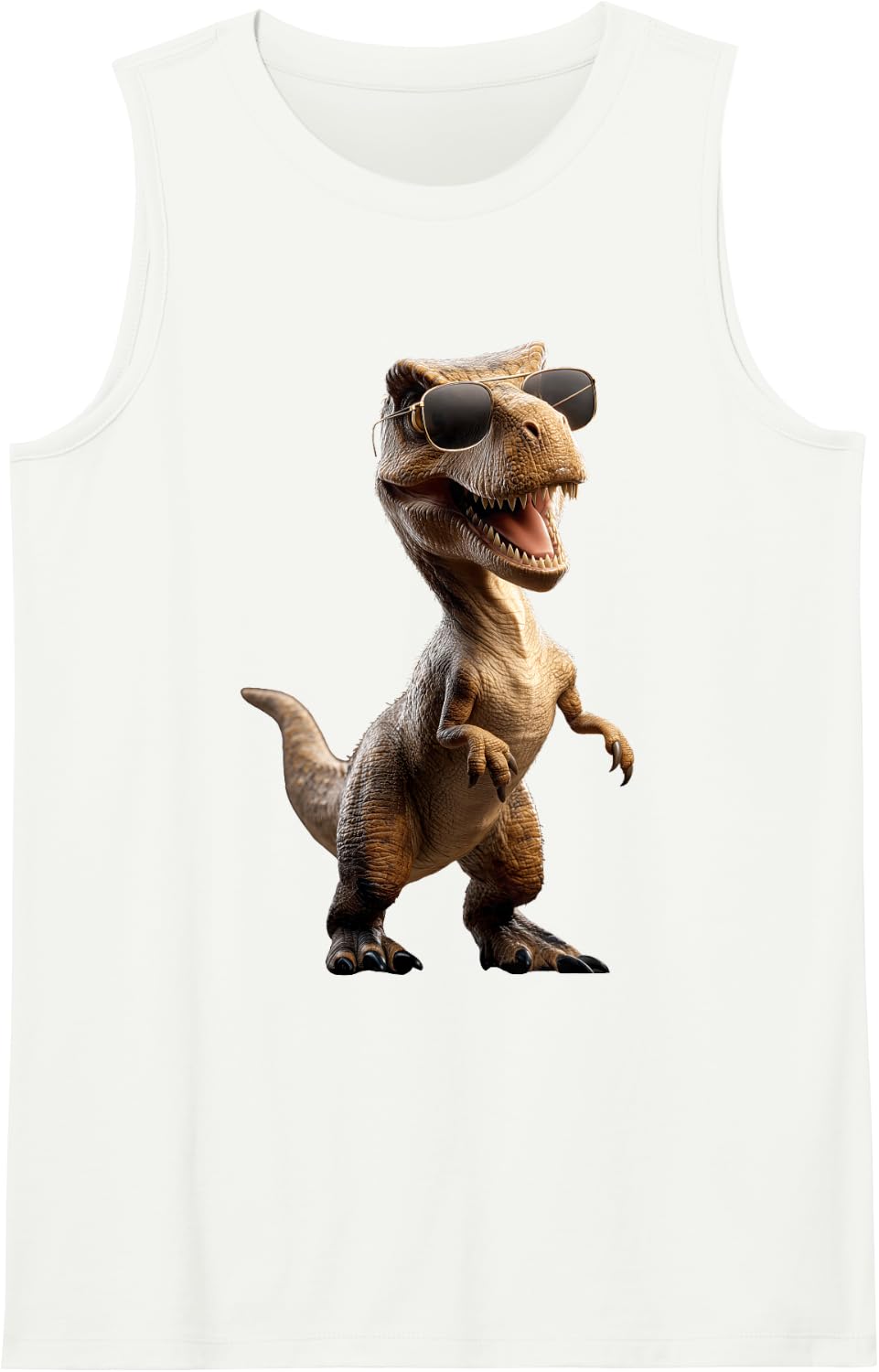 T-Rex Tyrannosaurus Rex Dinosaur I Love Dinosaurs Dino Sleeveless Tank Top - White