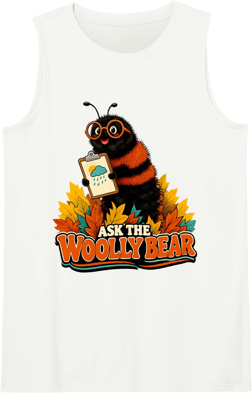 Ask The Woolly Bear Meteorologist Autumn Weather Folklore Sleeveless Tank Top - White