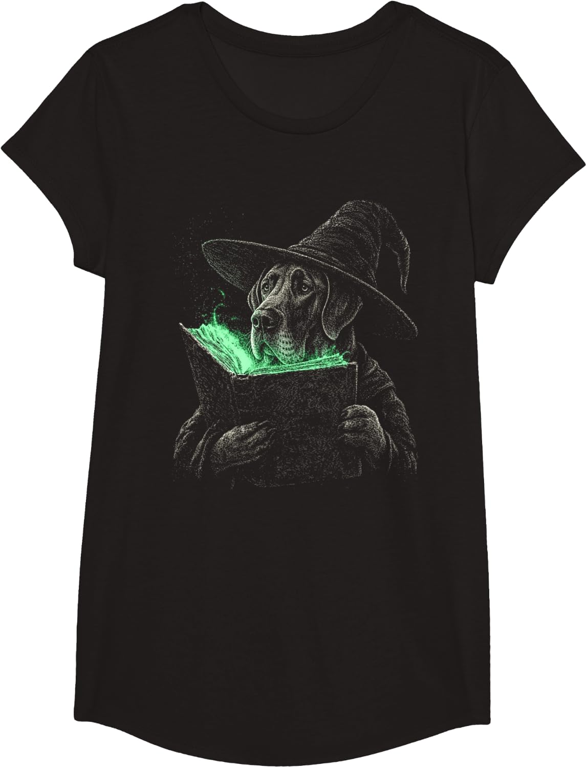 Great Dane Halloween Dog Lover Spooky Witch Scary Great Dane T-Shirt - Girls Black