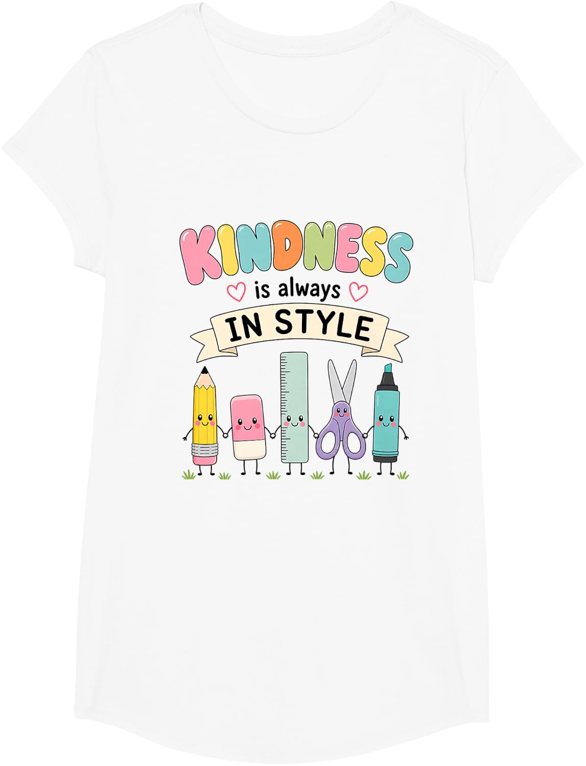 School Supplies Educator T-Shirt - Girls White