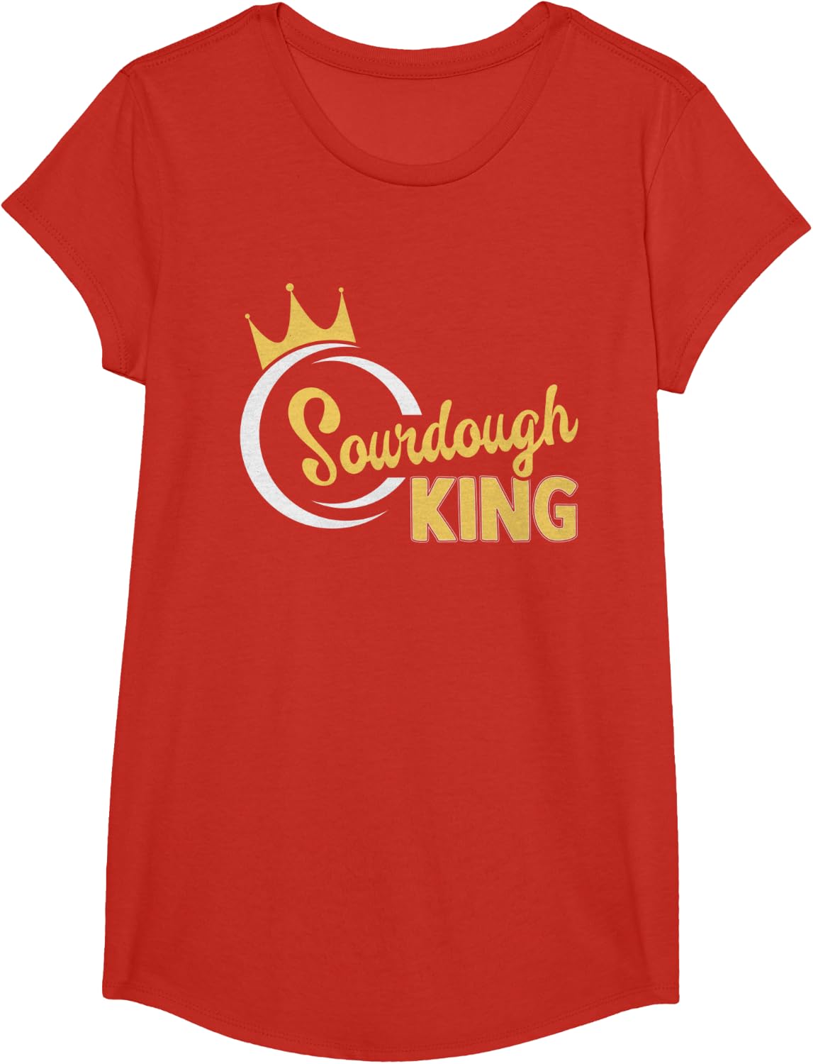 Sourdough Baker Bread Baking Funny Bakery Sourdough King T-Shirt - Girls Red