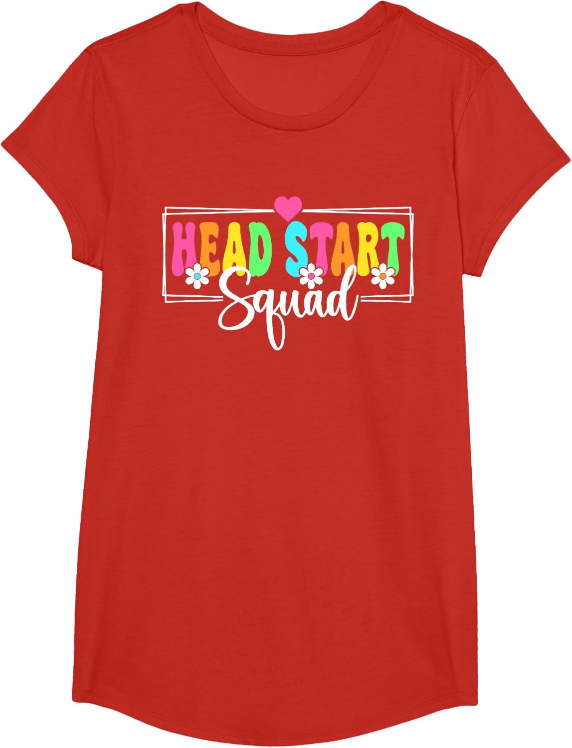 Head Start Squad Back To School Teacher Head Start Crew T-Shirt - Girls Red