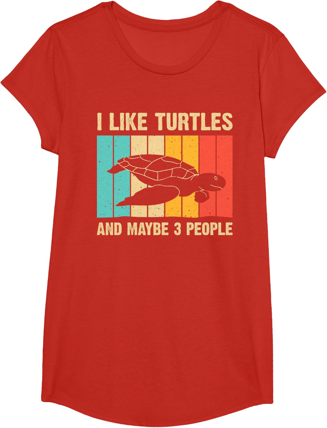 Funny Turtle Design Sea Turtle Lover Men Women Boys Girls T-Shirt - Girls Red
